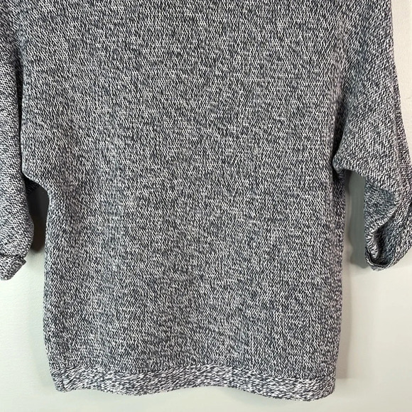 H&M Navy Marled Sweater Relaxed Fit 1/2 Dolman Sleeve Soft Cotton Coastal XS - Picture 4 of 11